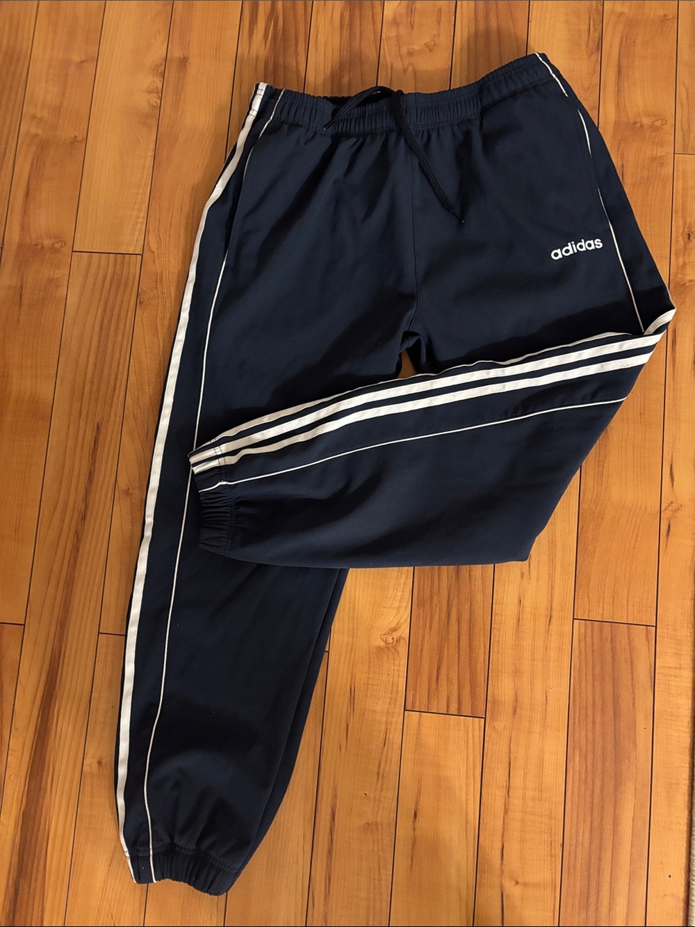 Adidas Men's Navy Blue 3-Stripe Track Pants Joggers Size Large